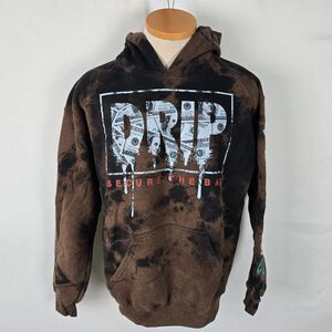 Popular Poison Hoodie Men's Medium Brown Drip Money Secure The Bag Bleached